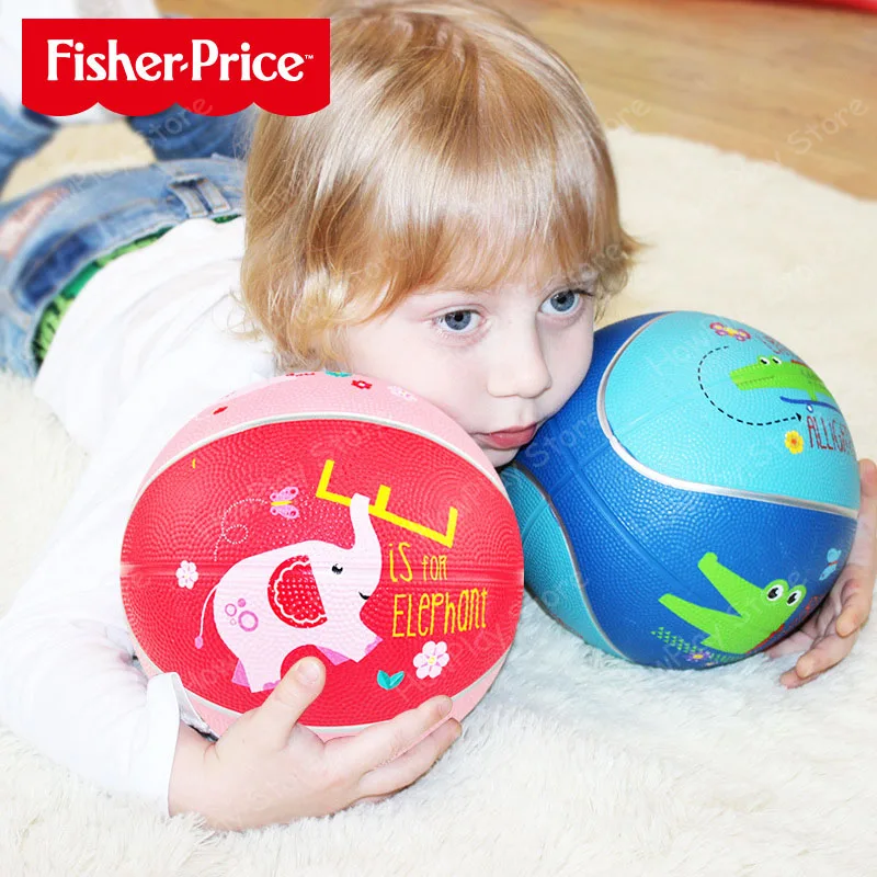 Fisher-Price детские игрушечные мячи Баскетбол мультфильм животных 7 дюймов резиновый надувной мяч детский мяч детские развивающие игрушки для детей