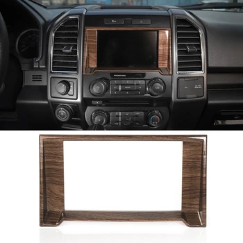 

Car Interior Dashboard Navigation GPS Cover Decorative Trim for Ford F150 2015 2016 2017 Car Accessories, Wood Grain
