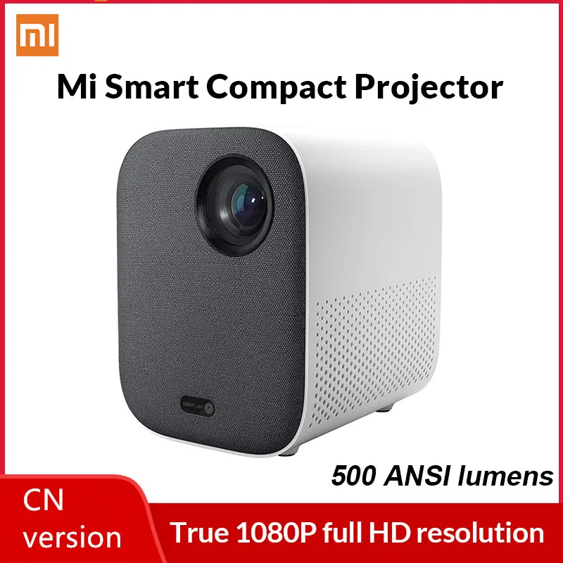 Компактный проектор Xiaomi Mi 1080P портативный домашний кинотеатр DLP 500 ANSI люменов