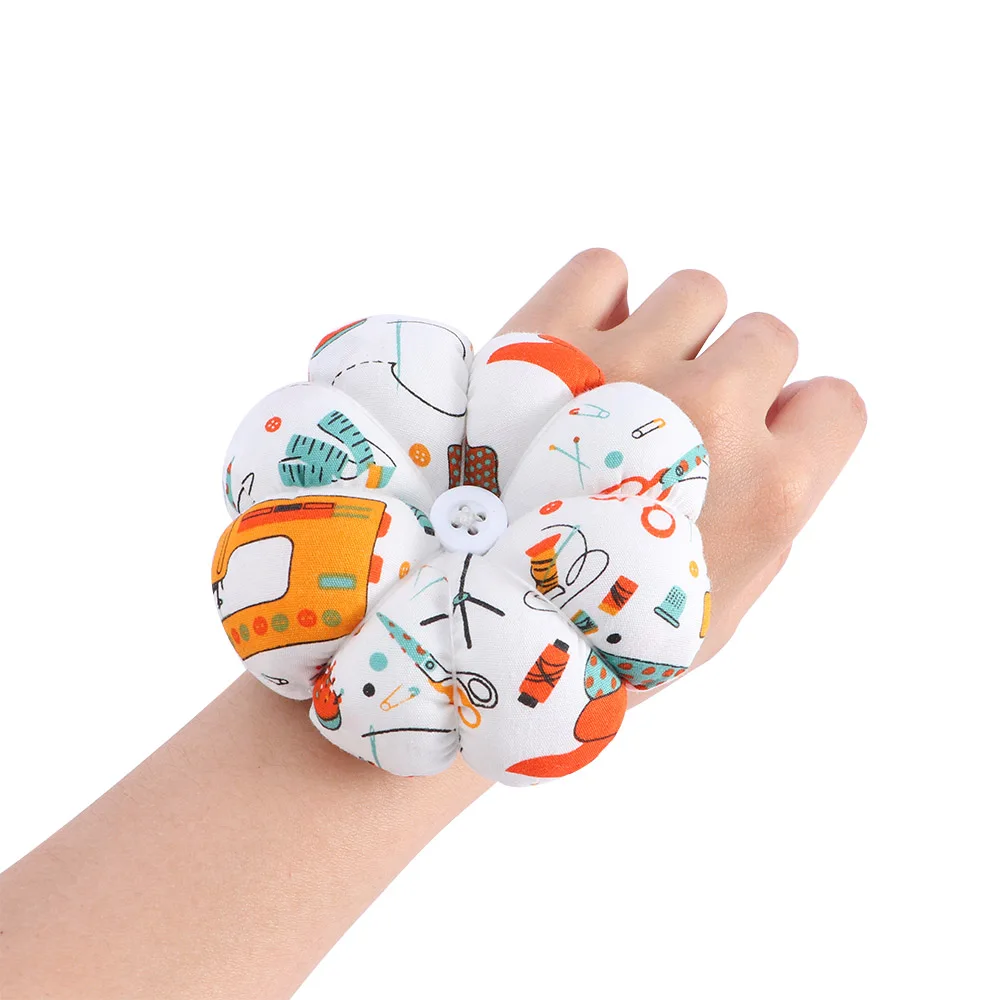 Красочные Folwer тыква в форме иглы булавка Подушка Pincushion ремешок на запястье