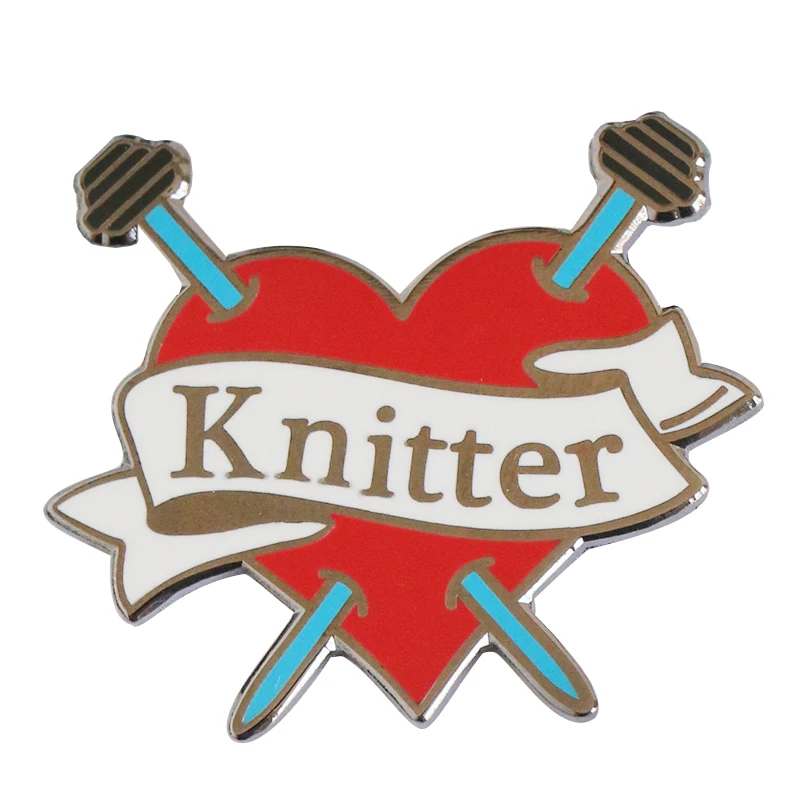 knitting enamel pin