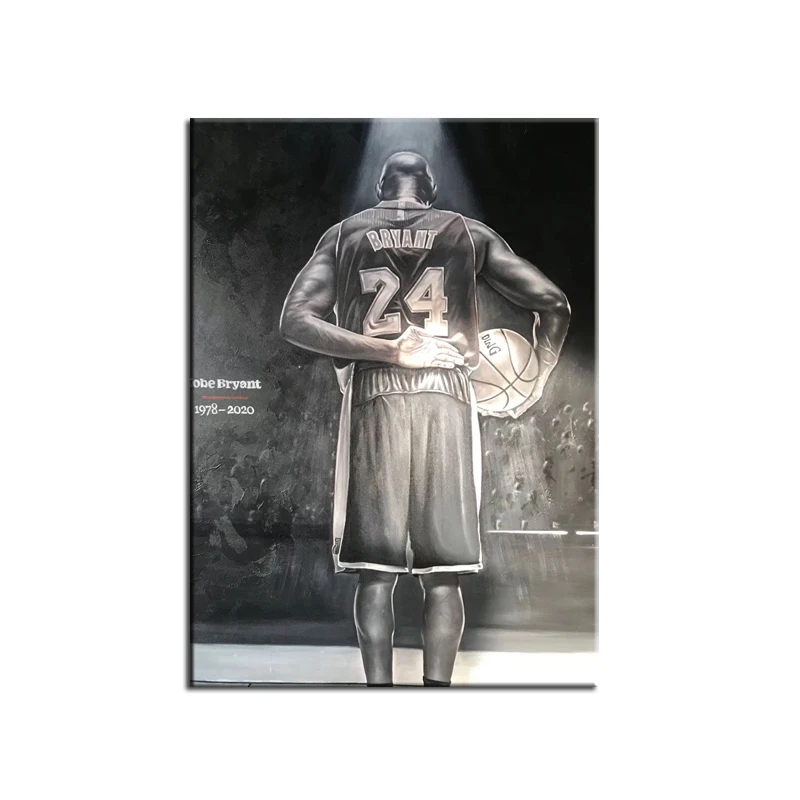 100% Dipinto A Mano Su Tela Pittura Sport Basket Ragazzo Regalo Per Sempre Kobe Poster Refrattari Super Star Fans Art Room Decor