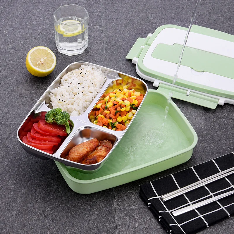 

Portable Leakproof Lunch Box Keep The Temperature Bento Box Camping Travel Hiking Office School Portable Stainless Steel Food Co