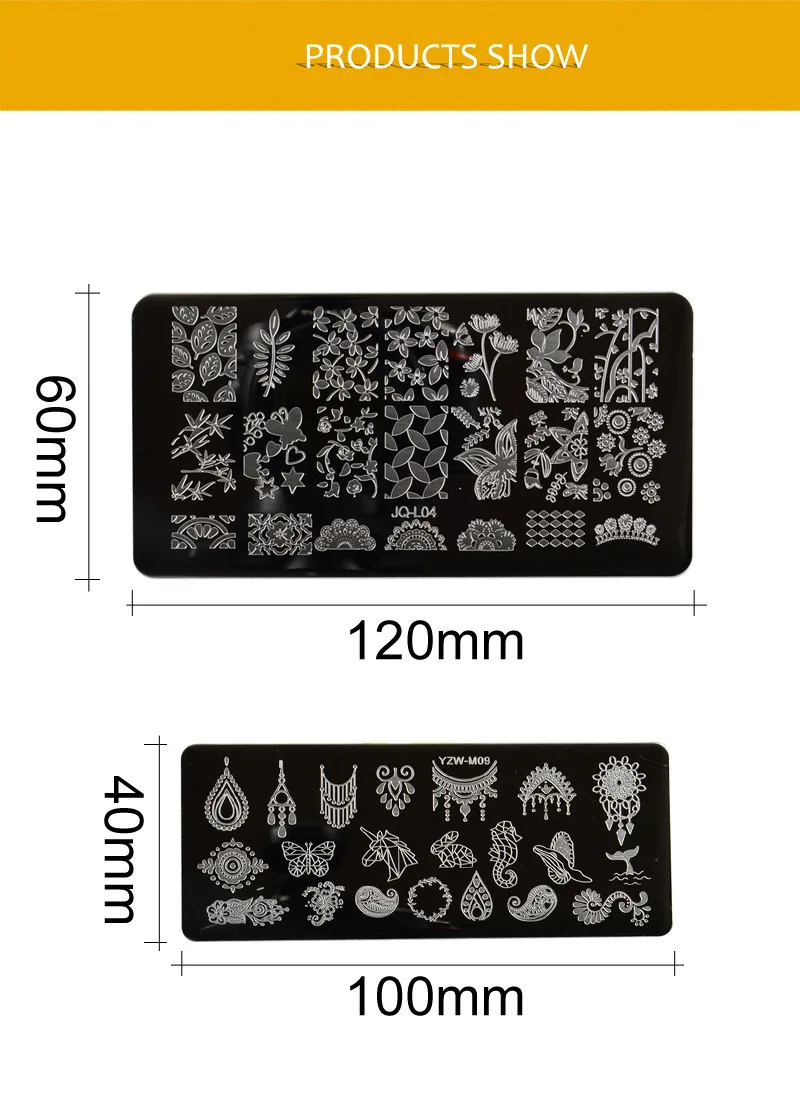 Manicure Rectangular Printing Plate Nail Polish Blue Film Steel Plate Printing Transfer Printing DIY Seal Stamp Plate Tool Nails