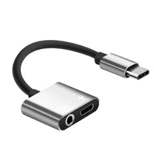 Адаптер с аудиоразъемом до 3,5 мм Кабели 2 в 1 тип наушников C USB-C AUX аудио высококачественный алюминиевый сплав