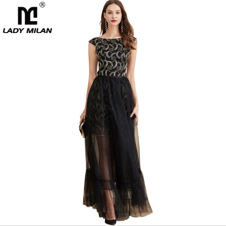 

Women's Twinsets Prom Slash Neckline Short Sleeves Embroidery Dresses with Ruffles Skirts Fashion Two Piece Dress Sets