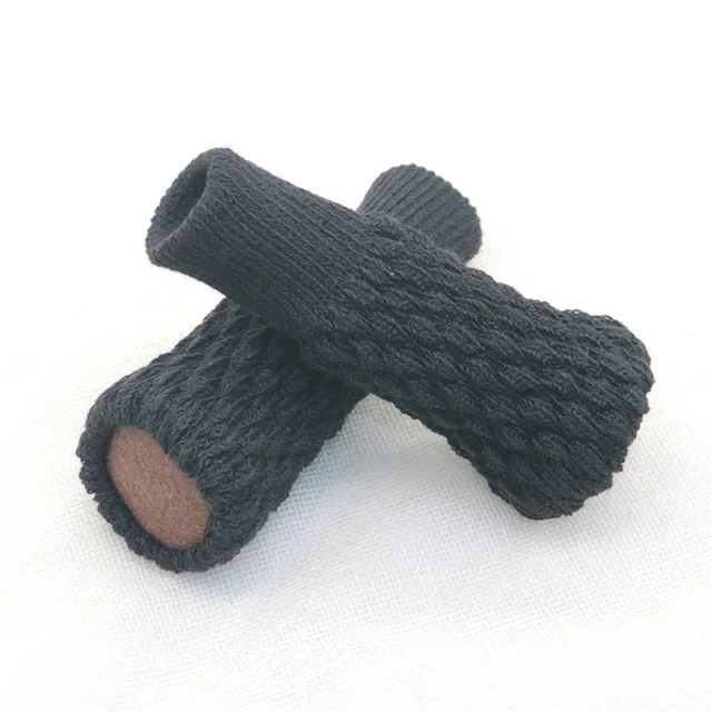 4PCS Knitted Chair Leg Socks Furniture Table Feet Leg Floor Protectors Covers Floor Protection Pads for Circumference 10-25cm black
