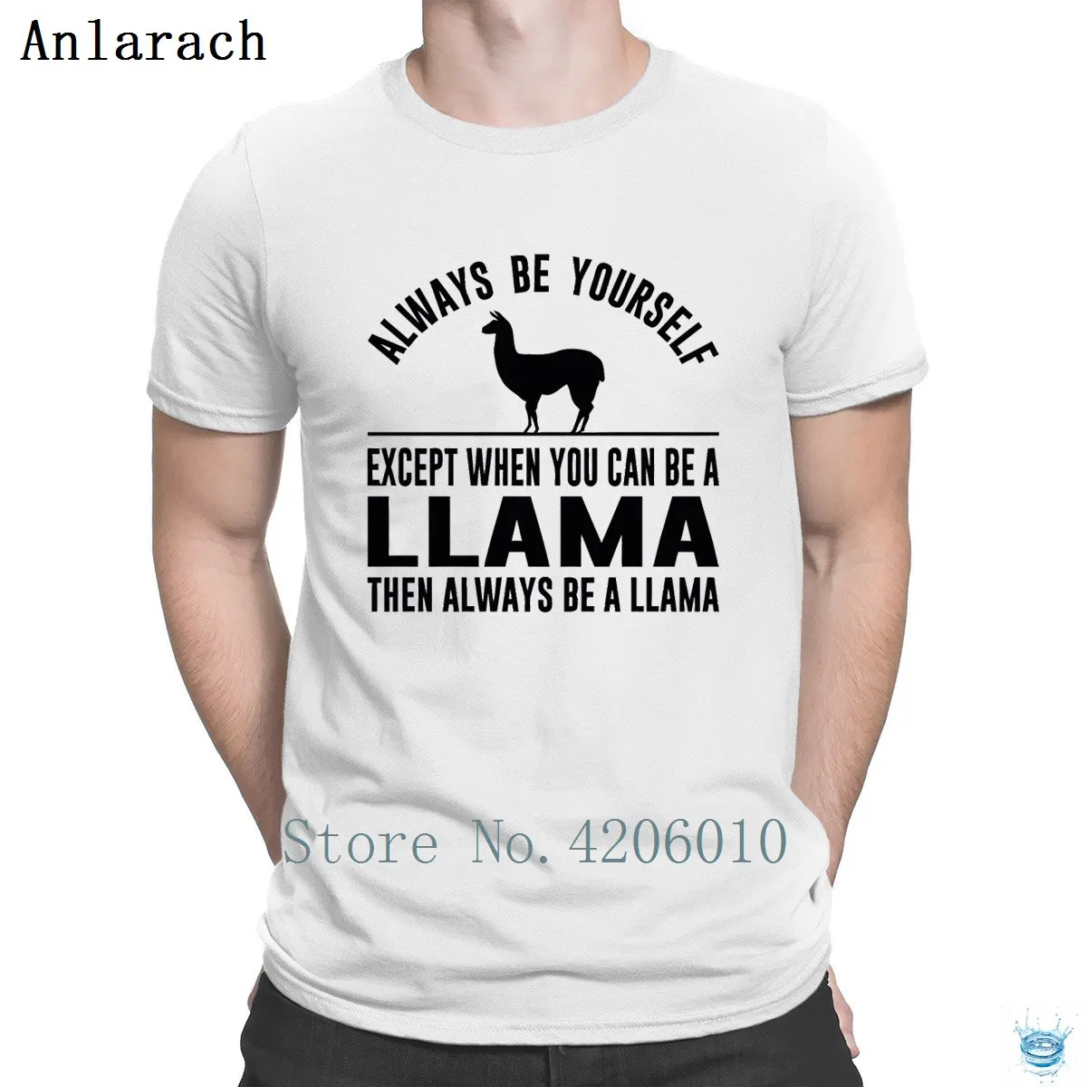 Always Be Yourself Llama футболка, дышащая, с принтом, дешевая, модная, футболка для мужчин,, Стандартный, короткий рукав, Anlarach, топ, футболка