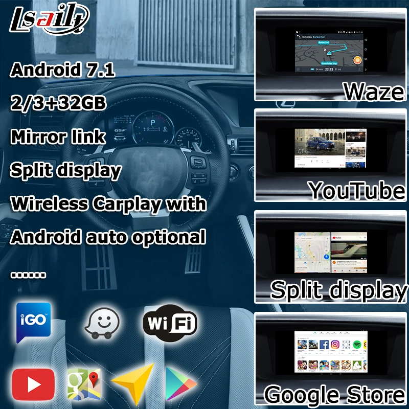 Android/carplay интерфейс коробка для Lexus GS 2012- 12,3 видео интерфейс с управлением мыши GS200t GS300 GS450h GS350 GS300h