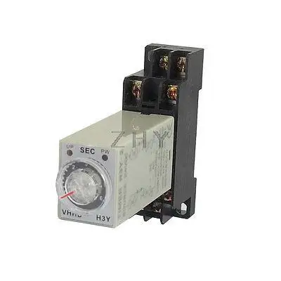 

DC 24V H3Y-2 0-6S DPDT 8 Pins Power on Time Delay Relay w Socket