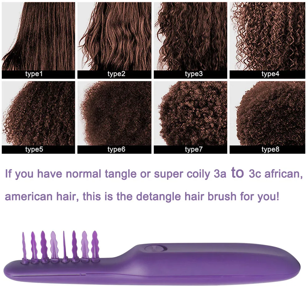 Electric Detangling Hair Brush Tangle Teezer Comb 2 Seconds Gently Loosen Hair Knots Tangles For Wet Dry Curly Tangle Hair Brush 11