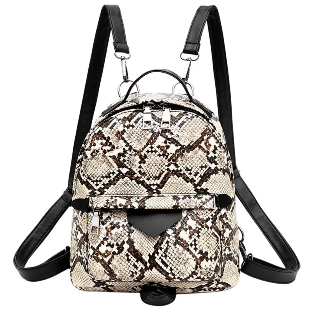 

Wild Serpentine Fashion female backpack Animal Pattern Shoulder modis bags for women 2019 Backpack Students School Travel Bag