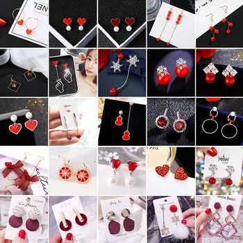 

Korean red lips easrrings for women blessing tassle earrings 2020 new Bohemian earrings long earrings love shape female