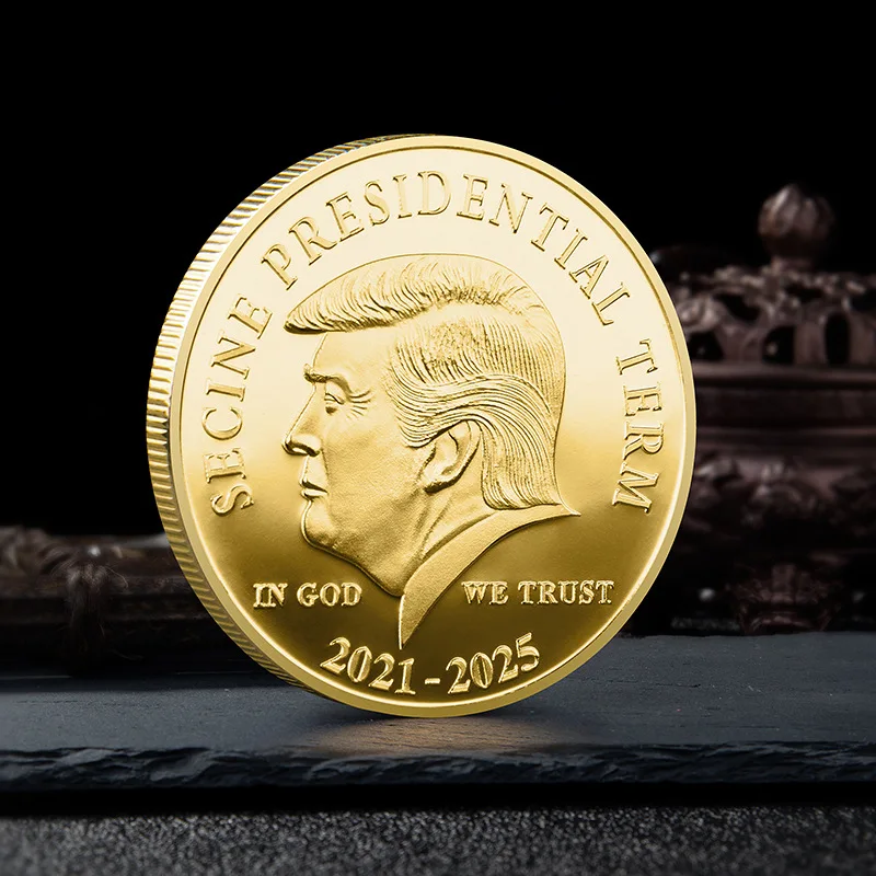 1pc Collectible Gold Coins US Donald Trump Commemorative Coin "Second Presidential Term 2021