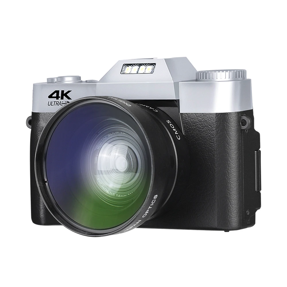 Цифровая видеокамера 4K HD видеорегистратор с откидным экраном 3 0 дюйма на 180 °