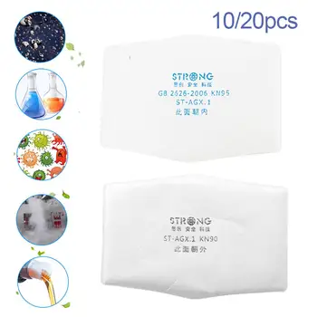 

10/20pcs 4 Layers Breathable Mask Filters for PM2.5 KN90/KN95 Mask Inner Pads Dust Cover Mask Filters Replaceable Mask Filters