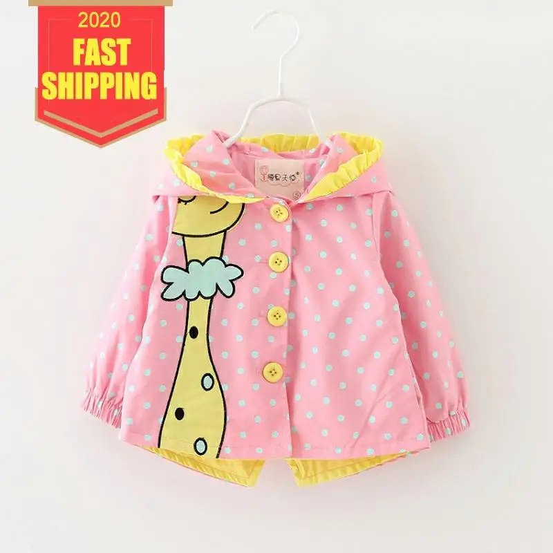 Baby Toddler Girls Princess Spring Fall Cartoon Ear Hooded Windproof Jacket Rabbit Waterproof Coat Ruffle Zipper Outfit