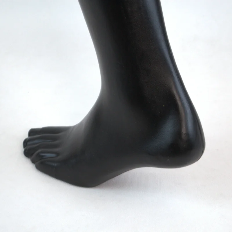 Men's Mid-leg Foot Model Plastic White Black Football Socks Mid-tube Socks Male Left Foot Model Long-leg Model Socks Model