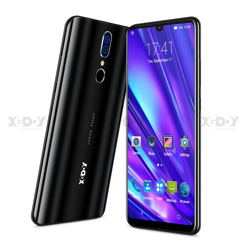 XGODY 9T Pro 3G Smartphone 6.26" 18:9 Android 9.0 2GB RAM 16GB ROM MTK6580 Quad Core Dual Sim 5MP Camera GPS WiFi Mobile Phone