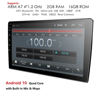 

9/10.1 INCH Android 10 GPS Navigation Autoradio Multimedia DVD Player Bluetooth WIFI MirrorLink OBD2 Universal 2Din Car Radio
