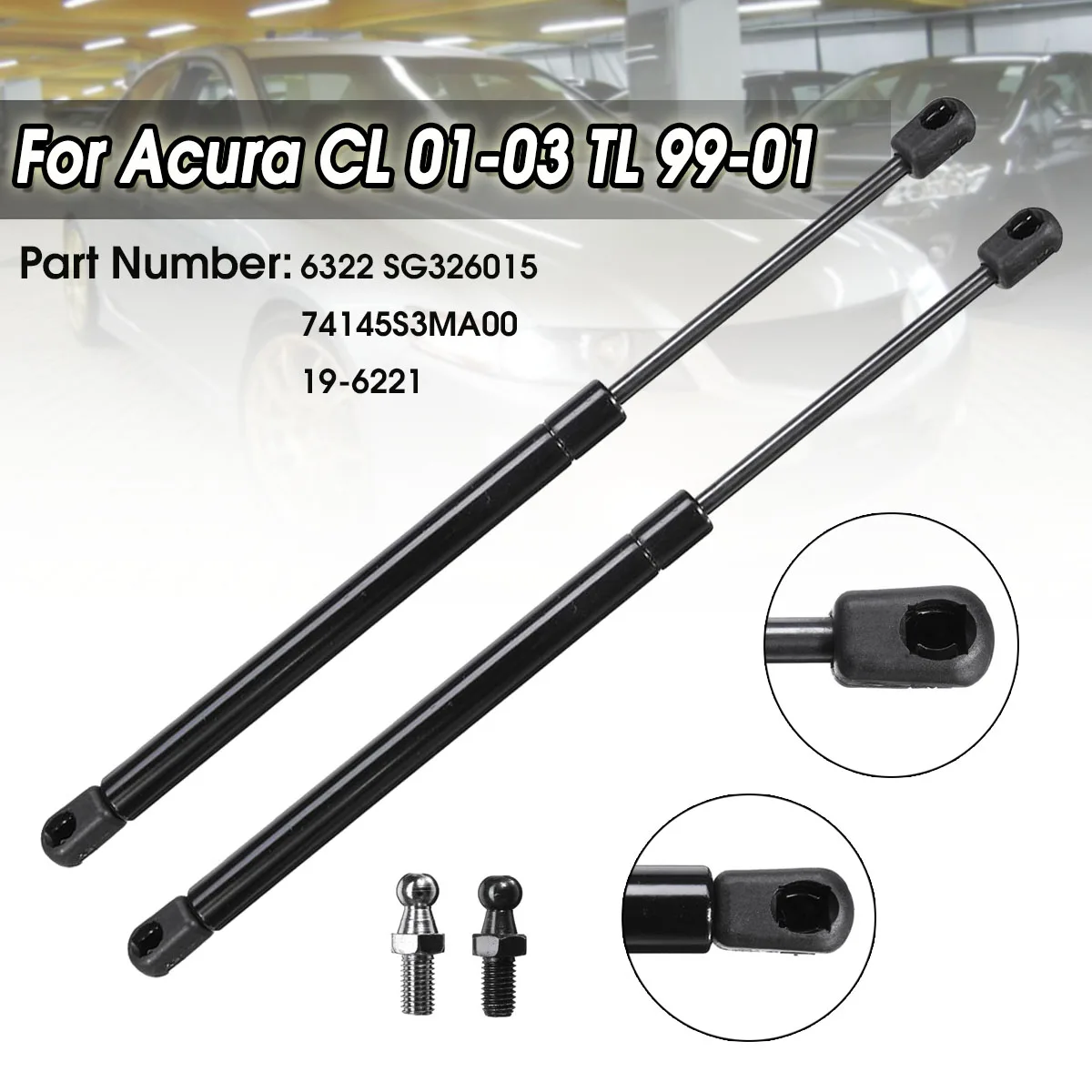 

2Pcs Front Engine Cover Hood Shock Lift Struts Bar Support Arm Rod Gas Spring For Acura CL 2001 2002 2003 TL 1999 2000 2001
