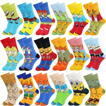 

Men's socks fashion men's anime funny socks hip hop personality anime socks cartoon fashion skarpety high quality pattern