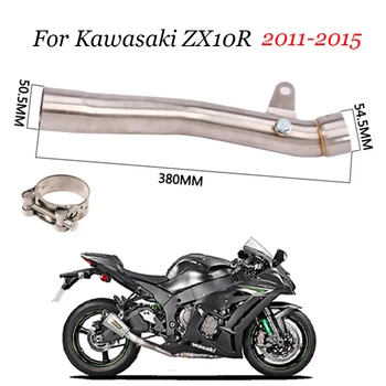 Slip On For Kawasaki ZX-10R ZX10R 2011 2012 2013 2014 2015 Motorcycle Exhaust Escape Moto Tube Link Pipe Eliminator Enhance