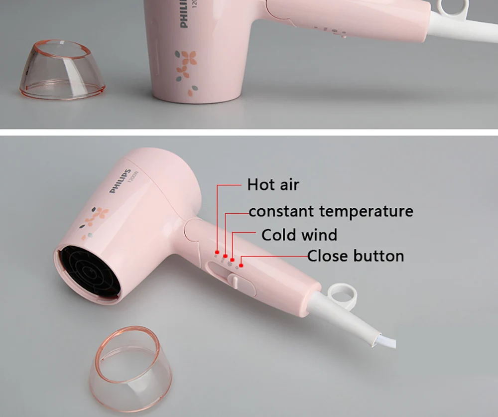 Профессиональный Фен Philips Origianl BHC010 1200 Вт с постоянной температурой, поддержка для ухода за волосами, складной вентилятор для дома