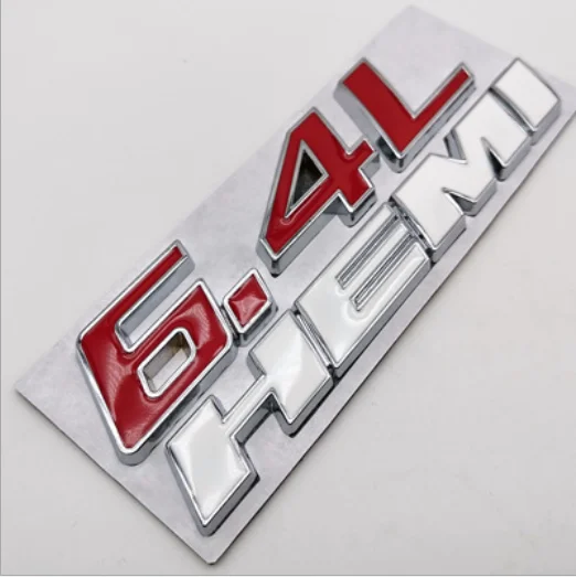 

New Red White Auto Car Stickers Metal 6.4LHEMI Badge Emblem Decal Motorbike Car Accessories