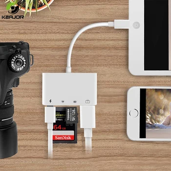 

SD/TF Card Reader For iPhone iPad USB OTG Camera Adapter 4 in 1 Connection Kit Lightning To SD Card Reader For iPhone IOS