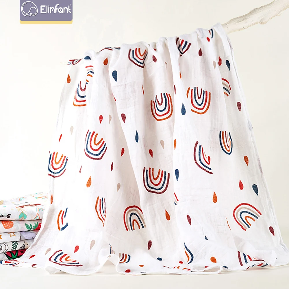 

Elinfant 1pcs Muslin Swaddles Baby Blankets Photography Accessories Bedding for Newborn Swaddle Towel Receiving Blankets Unisex