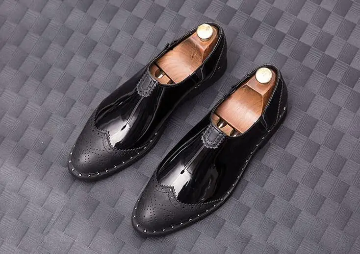 Britain designer New pointed mixed color oxfords Brogue shoes Wedding Flats Dress Homecoming Prom Formal shoes