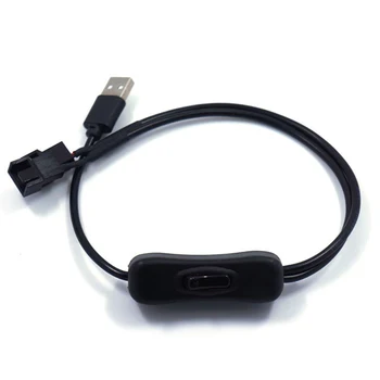 

Black 2 way 4 Pin Computer PC Fan Power Cable Connector Adapter 5V 40cm Connect 4pin fan to USB Adapter Cables