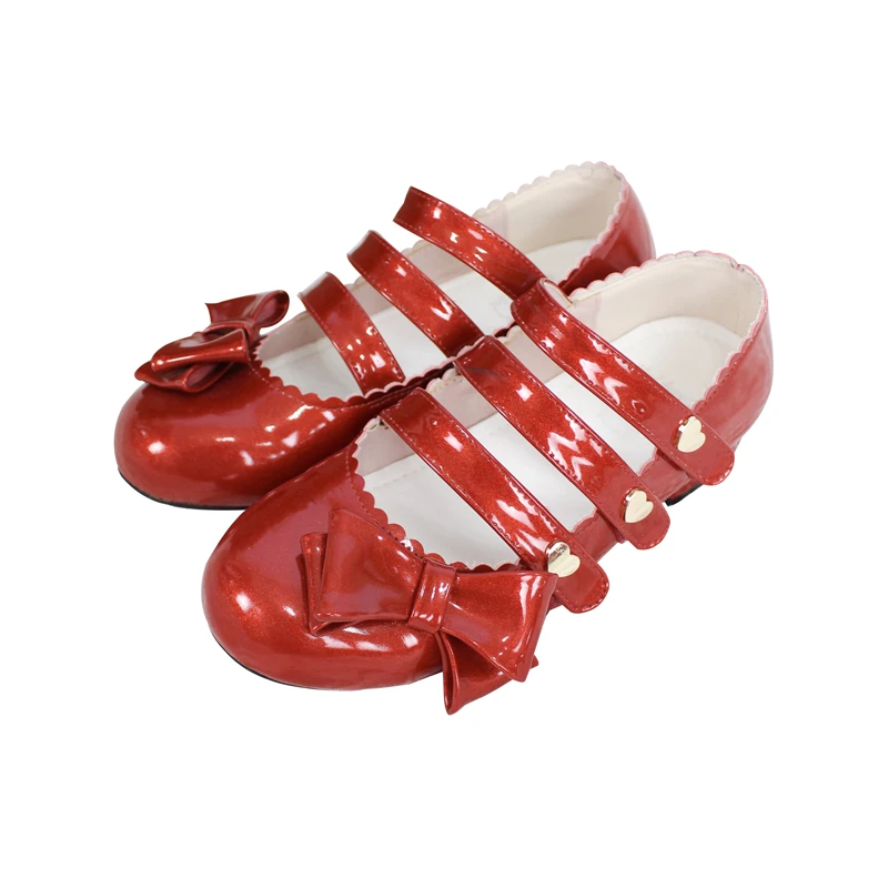 Обувь для косплея Виктории Алисы; обувь для девочек в стиле Лолиты; женская обувь принцессы на застежке-липучке с бантом; Милая японская обувь для девочек с круглым носком