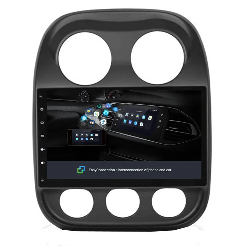 Best NaviTopia 10.2inch Octa Core 8 core RAM 2G ROM 32G Android 8.1 Car Radio player 2016- for Jeep Compass 3