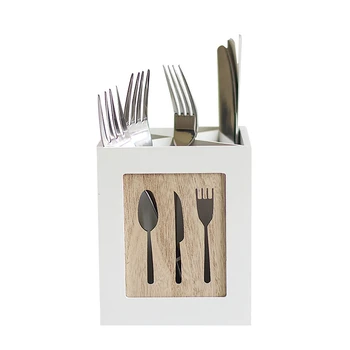 

Multi-Functional Kitchen Supplies Wooden Storage Box Desktop Eco-Ftriendly Products Tableware Spoon Chopsticks Storage Basket