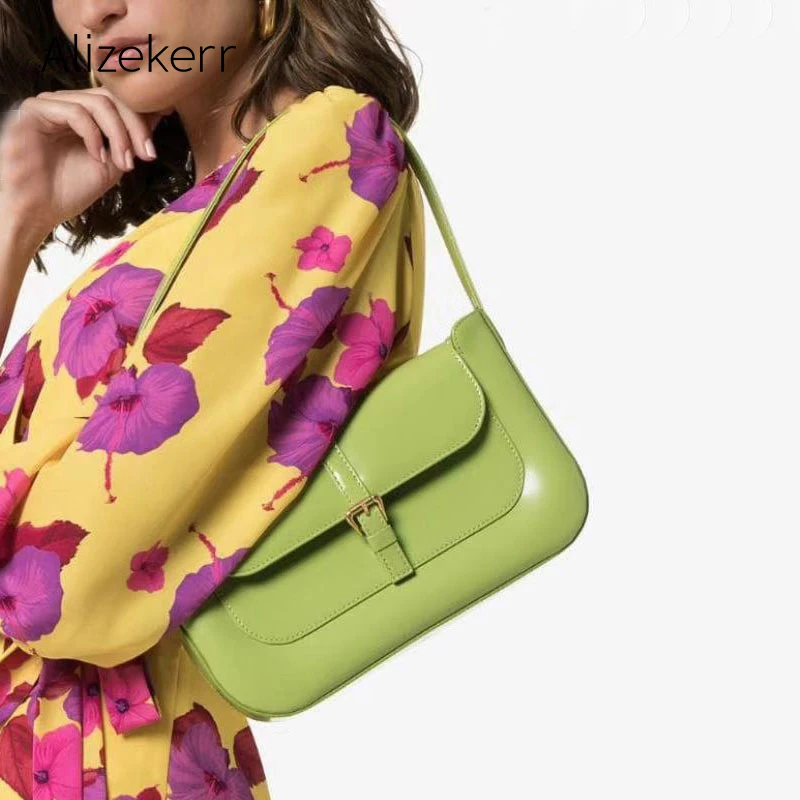 Ретро багет подмышек Сумка женская тренд авокадо зеленый крокодиловый узор маленькая сумка женская Повседневная простая