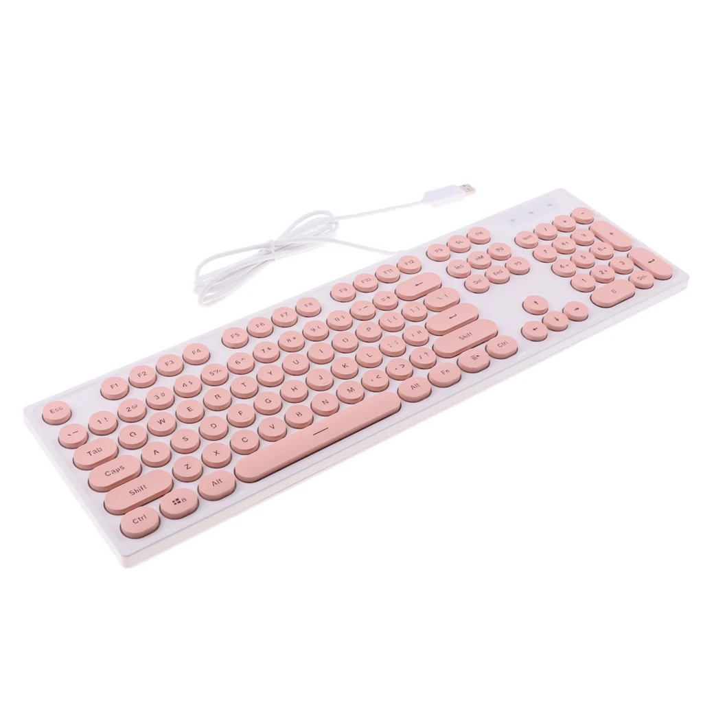 Pink Проводная USB игровая клавиатура Механическая чувствовать себя комфортно тихий светодиодный светильник подсветка для Windows XP/Win7/Win10, IOS - Цвет: Pink