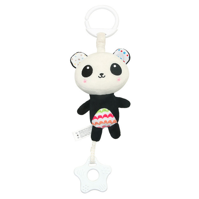 Plush Music Pendant Toy Mobile Bed Cute Cartoon Animal Doll Baby Rattles Stroller Hanging Crib Mobile Bell Infant Newborn