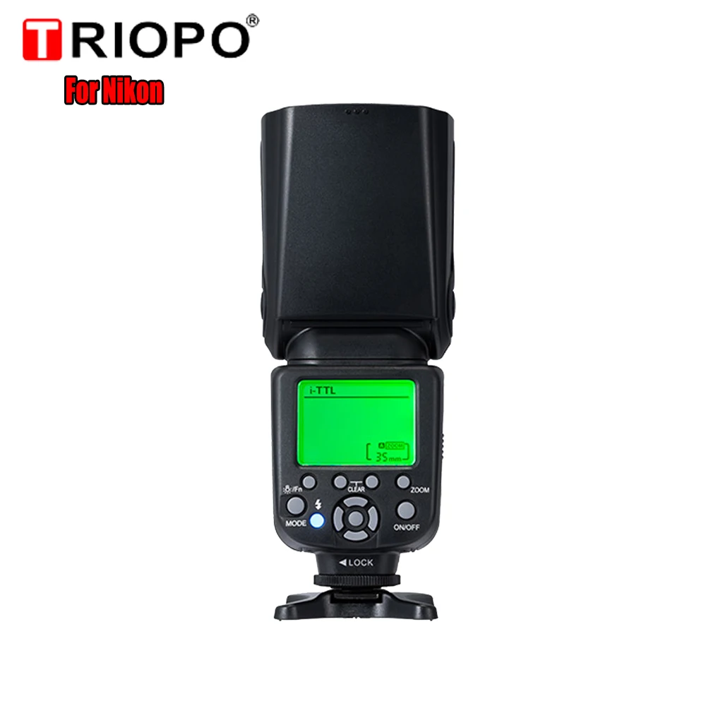 TRIOPO TR-982III высокоскоростная синхронная ttl вспышка 1/8000 с ЖК-дисплеем, беспроводной режим Master Slave, вспышка, светильник speed lite для Nikon Canon - Цвет: FOR NIKON