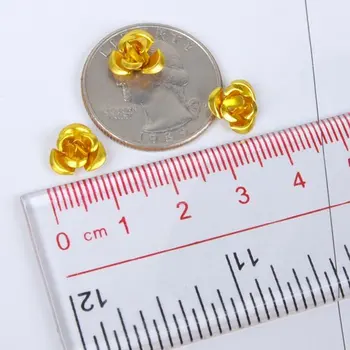 

New 50 pcs. 8mm Aluminum Beads Aluminum Rose Beads - Gold