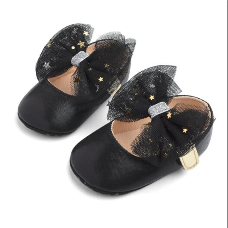 Lovely Bowknot Baby Shoes Infants PU First Walkers Soft Sole Infants Crib Shoes Newborn Girls Princess Shoes