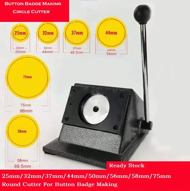 

25/32/37/44/50/56/58/75MM Metal DIY Round Paper PVC Circle Cutters ,Button Badage Marking tools Die PVC Cutter Cutting Machine