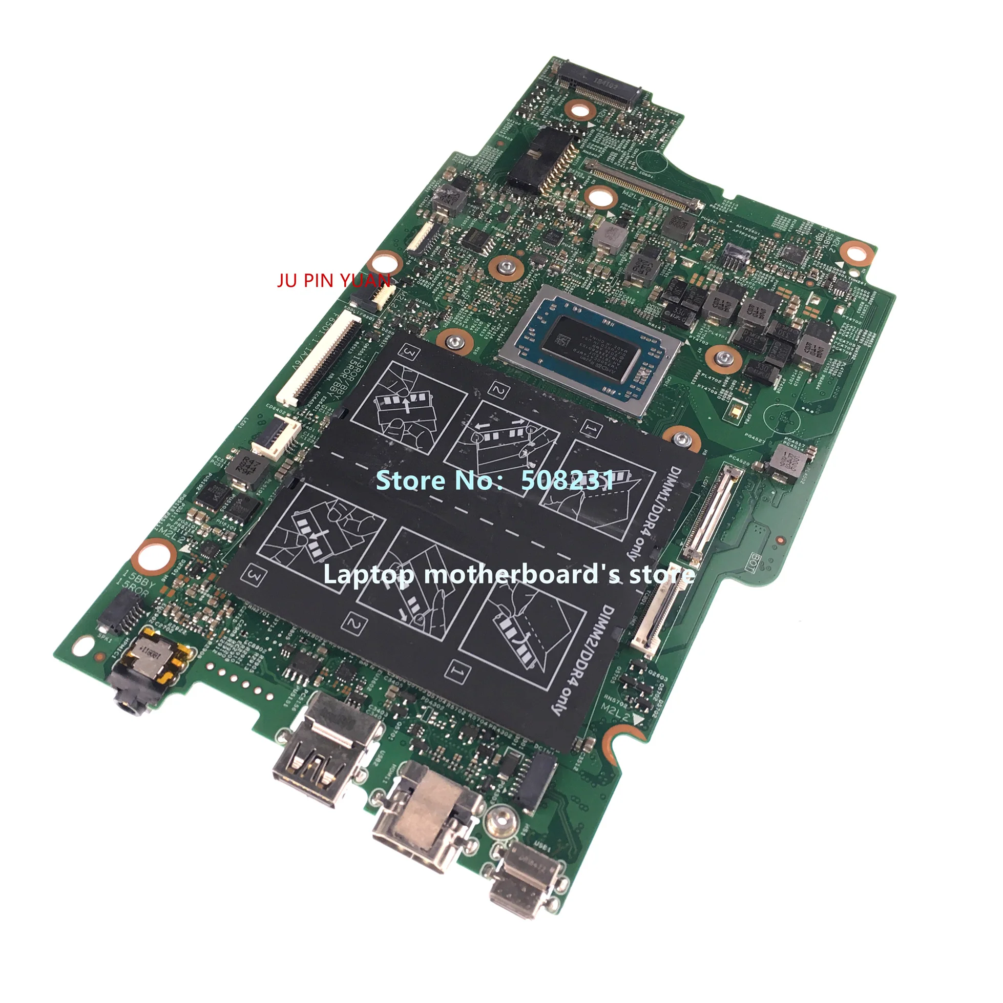 

For Dell Inspiron 13 7375 Laptop Motherboard CN-0K6D95 K6D95 0K6D95 17852-1 With Ryzen 5-2500u CPU 100% Fully Tested