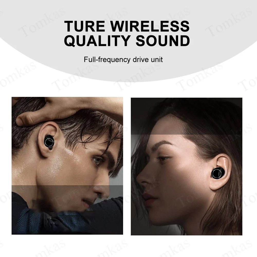 Беспроводные наушники TOMKAS Bluetooth 5000 мА/ч металлические водонепроницаемые