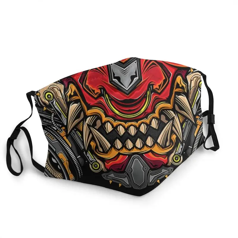 Robotic Demon With Gas Reusable Mouth Face Mask Adult Unisex Oni Hannya Monster Anti Dust Haze Protection Respirator Muffle | Аксессуары