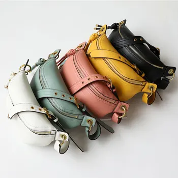 

2020 Fashion Genuine Leather Women Waist bag High Quality Female Crossbody Shoulder Bag Lady Luxury Messemger Bag New Shell bag