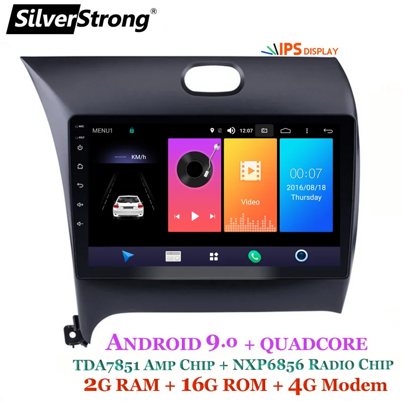 Top SilverStrong 2din Android9.0 Car GPS For Kia CERATO K3 FORTE 2013+ Left Driving with 4G modem Radio GPS WIFI 0