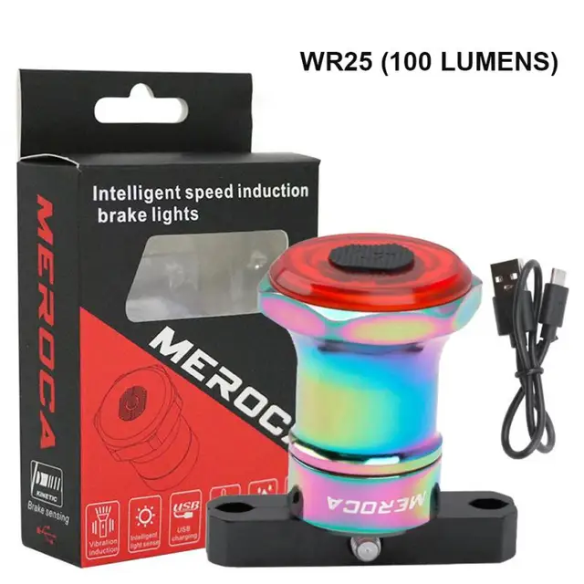 MEROCA Rear Light Bicycle Smart Sensor Brake Tail Light Rechargeable Lamp Taillight MTB Bicycle lantern Cycling Bike Accessories Smart Light 07