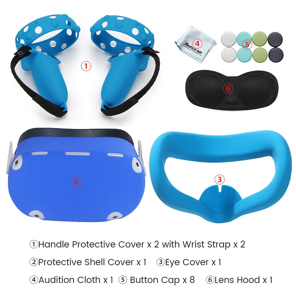 VR Protective Cover Set For Oculus Quest 2 VR Touch Controller Shell Case With Strap Handle Grip For Oculus Quest 2 Accessories 